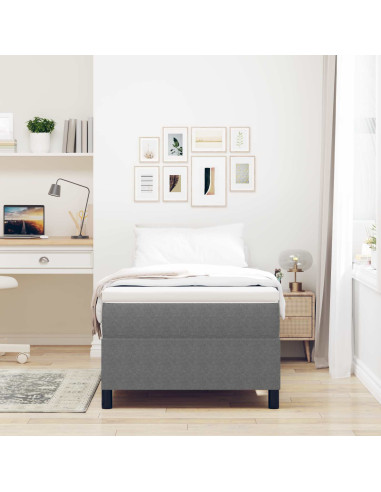 Struttura letto piattaforma Grigio chiaro 90 x 200 cm Tessuto