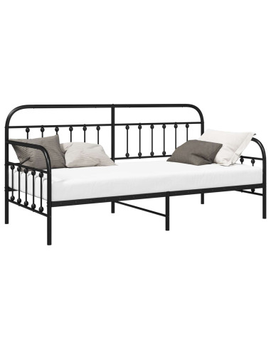 Struttura per letto di giorno Nero 90 x 190 cm