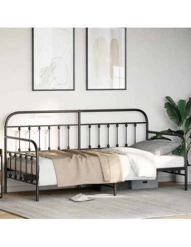 Struttura per letto di giorno Nero 90 x 190 cm
