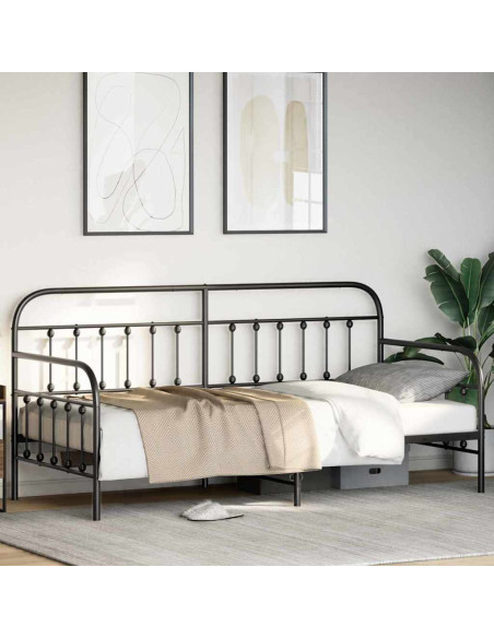 Struttura per letto di giorno Nero 90 x 190 cm
