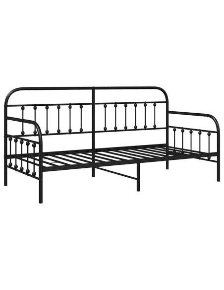 Struttura per letto di giorno Nero 90 x 190 cm