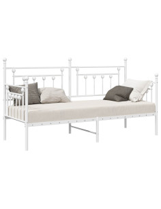 Struttura per letto di giorno Bianco 75 x 190 cm Acciaio 2