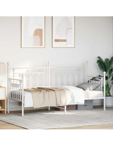Struttura per letto di giorno Bianco 75 x 190 cm Acciaio