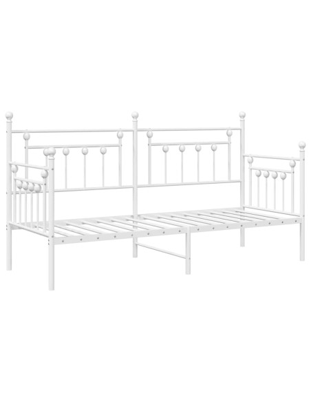 Struttura per letto di giorno Bianco 75 x 190 cm Acciaio