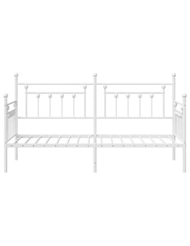 Struttura per letto di giorno Bianco 75 x 190 cm Acciaio