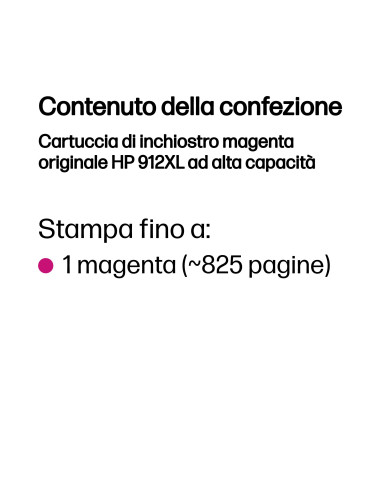 HP Cartuccia di inchiostro magenta originale 912XL ad alta capacità