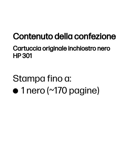 HP Cartuccia originale inchiostro nero 301