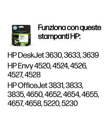 HP Cartuccia originale inchiostro tricromia ad alta capacità 302XL