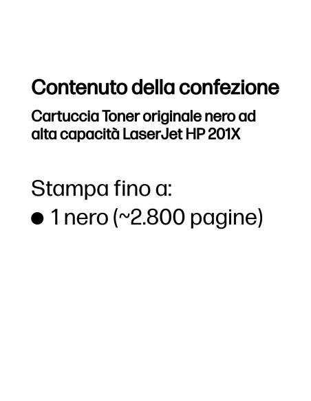 HP Cartuccia Toner originale nero ad alta capacità LaserJet 201X