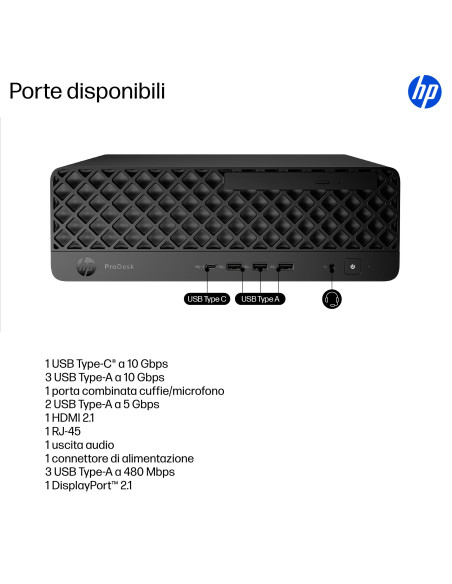 HP ProDesk 4 G1i AI PC Intel Core Ultra 5 235 16 GB DDR5-SDRAM 1 TB SSD Windows 11 Pro SFF Nero