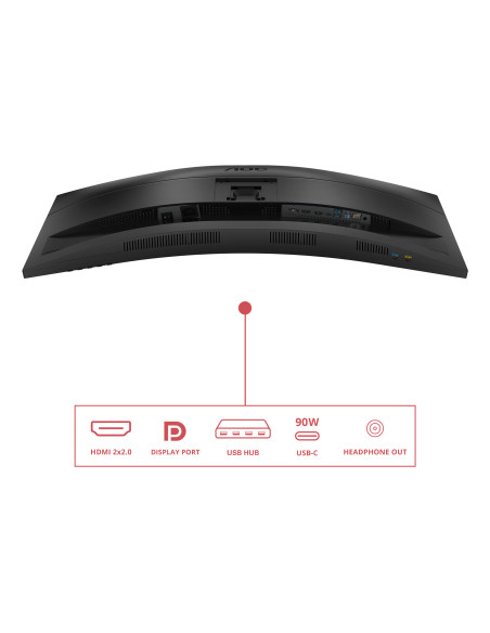 AOC E4 CU34E4CV Monitor PC 86,4 cm (34") 3440 x 1440 Pixel UltraWide Quad HD LCD Nero