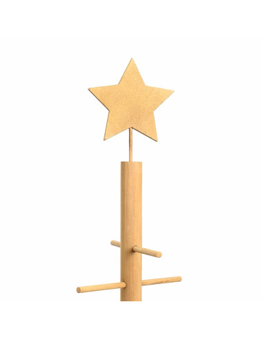 Albero di Natale in legno con supporto Marrone 210 cm Bambù