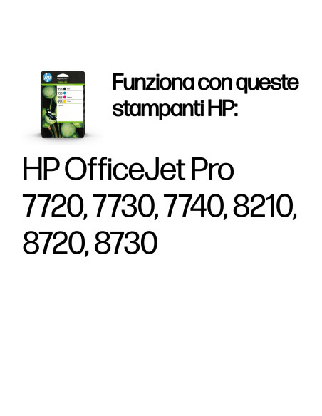 HP Confezione da 4 cartucce di inchiostro nero, ciano, magenta, giallo originali 953