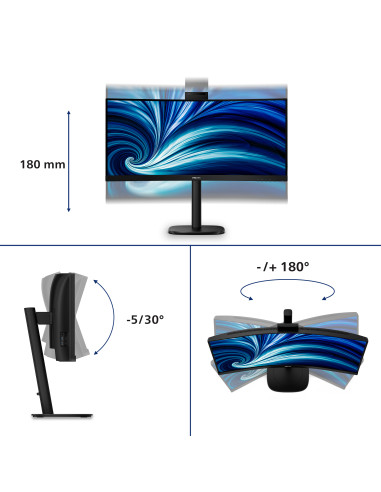 Philips Serie 3000 34B2U3600CH/00 Monitor PC 86,4 cm (34") 3440 x 1440 Pixel Wide Quad HD LCD Nero