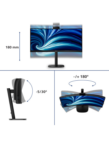 Philips Serie 3000 34B2U3600CH/00 Monitor PC 86,4 cm (34") 3440 x 1440 Pixel Wide Quad HD LCD Nero