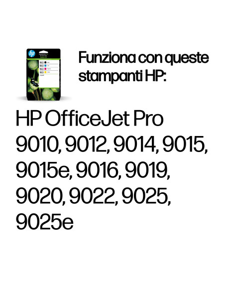 HP Confezione da 4 cartucce di inchiostro nero, ciano, magenta, giallo originali 963
