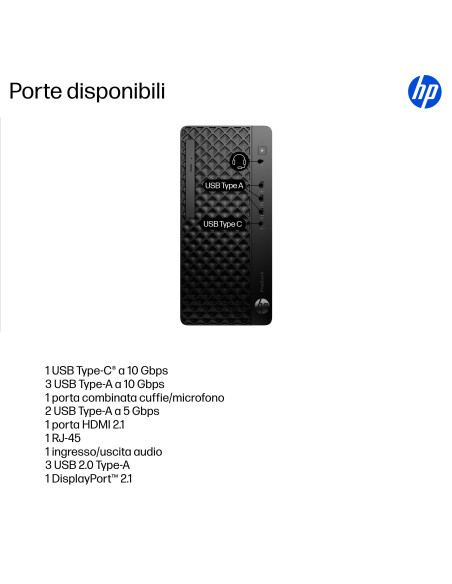 HP ProDesk 4 G1i AI PC Intel Core Ultra 5 235 16 GB DDR5-SDRAM 512 GB SSD Windows 11 Pro Tower Nero