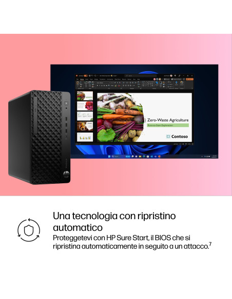 HP ProDesk 4 G1i AI PC Intel Core Ultra 5 235 16 GB DDR5-SDRAM 512 GB SSD Windows 11 Pro Tower Nero