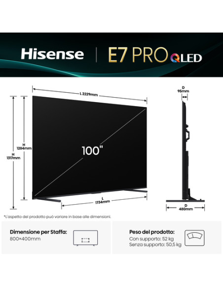 Hisense Smart TV QLED 100" 4K 100E7Q PRO