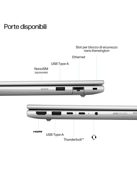 HP EliteBook 6 G1i AI Intel Core Ultra 7 255U Computer portatile 33,8 cm (13.3") WUXGA 16 GB DDR5-SDRAM 512 GB SSD Wi-Fi 6E (802