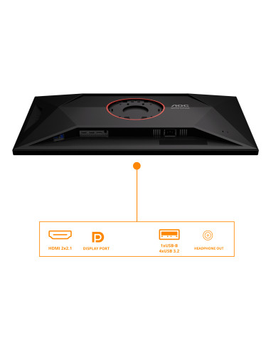 AOC G4 U32G4U Monitor PC 80 cm (31.5") 3840 x 2160 Pixel 4K Ultra HD Nero, Rosso