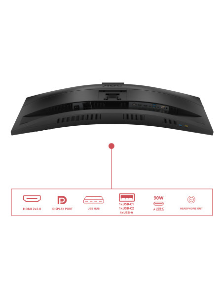 AOC E4 CU34E4CW Monitor PC 86,4 cm (34") 3440 x 1440 Pixel UltraWide Quad HD LED Nero