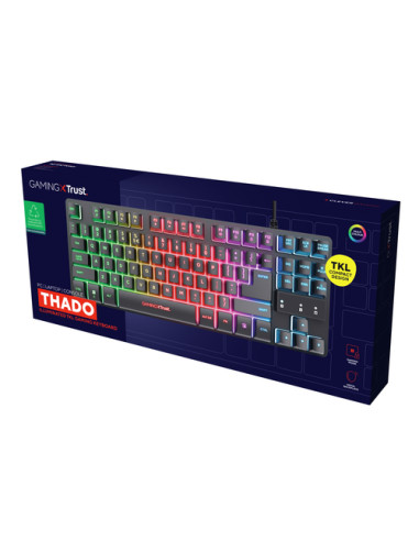 Trust GXT 833 Thado tastiera Gaming USB Olandese Nero, Argento