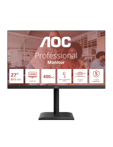 AOC E4 U27E4CV Monitor PC 68,6 cm (27") 3840 x 2160 Pixel 4K Ultra HD LED Nero