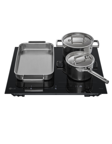 LG CBIZ2437B Piano cottura induzione 60cm, 7,4kW con limitatore, 4 zone, 2 flex, Wi-Fi