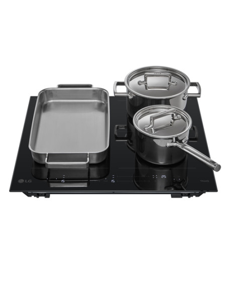 LG CBIZ2437B Piano cottura induzione 60cm, 7,4kW con limitatore, 4 zone, 2 flex, Wi-Fi
