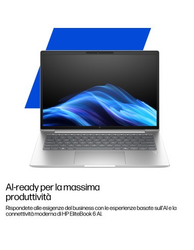 HP EliteBook 6 G1i AI Intel Core Ultra 7 255U Computer portatile 35,6 cm (14") WUXGA 16 GB DDR5-SDRAM 512 GB SSD Wi-Fi 6E (802.1