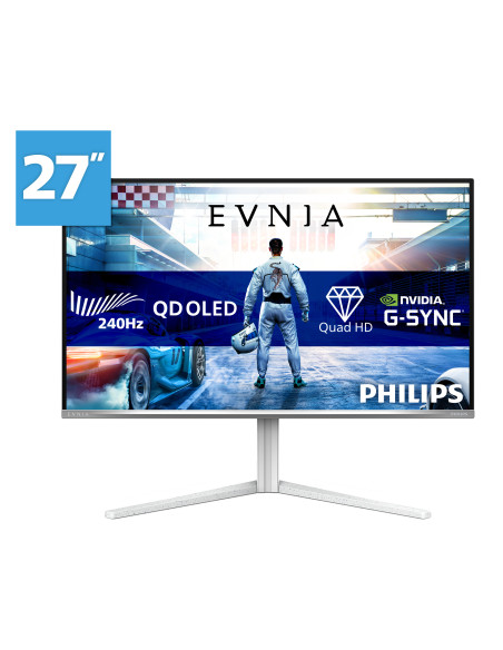 Philips Evnia 6000 27M2N6501L/00 Monitor PC 67,3 cm (26.5") 2560 x 1440 Pixel Quad HD QD-OLED Bianco