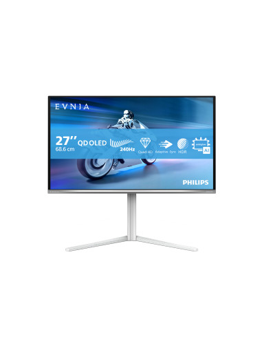 Philips Evnia 6000 27M2N6501L/00 Monitor PC 67,3 cm (26.5") 2560 x 1440 Pixel Quad HD QD-OLED Bianco