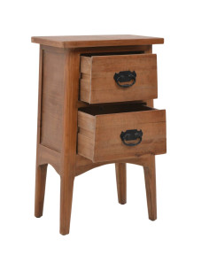 Comodino in Legno Massello di Abete 40x29x68 cm Marrone 2