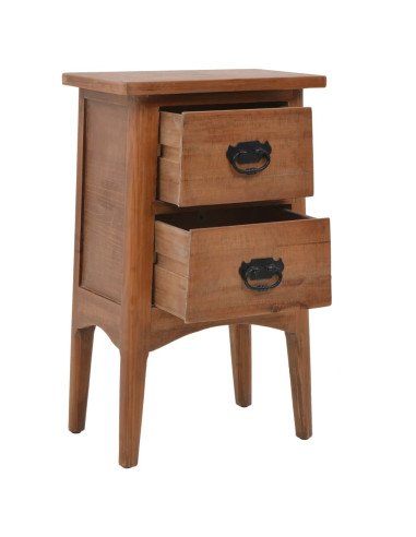 Comodino in Legno Massello di Abete 40x29x68 cm Marrone