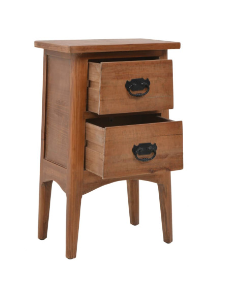 Comodino in Legno Massello di Abete 40x29x68 cm Marrone