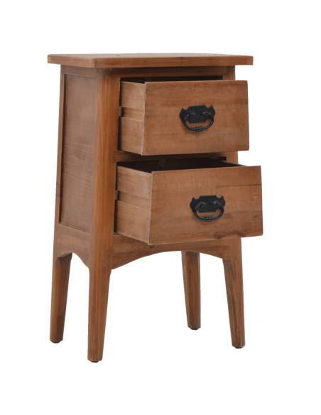 Comodino in Legno Massello di Abete 40x29x68 cm Marrone