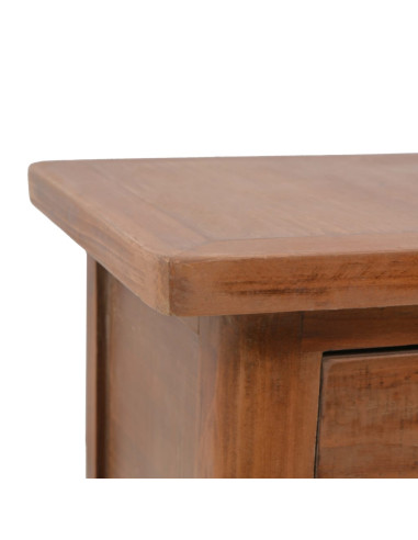 Comodino in Legno Massello di Abete 40x29x68 cm Marrone