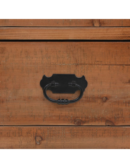 Comodino in Legno Massello di Abete 40x29x68 cm Marrone