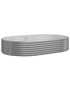 Letto Giardino Acciaio Verniciato a Polvere 214x140x36cm Grigio 2