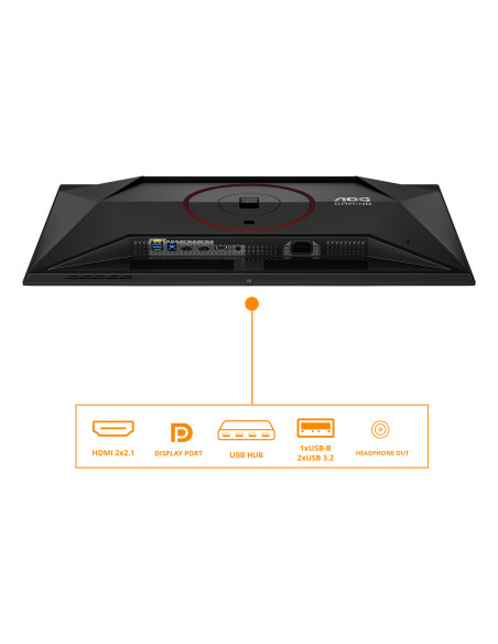 AOC G4 Q27G4SDR Monitor PC 67,3 cm (26.5") 2560 x 1440 Pixel Quad HD QD-OLED Nero, Rosso