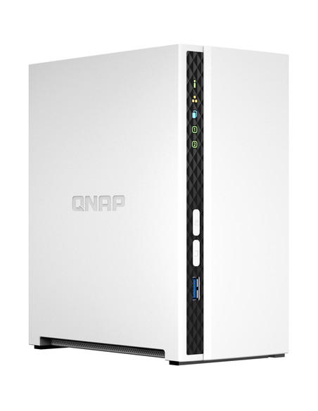 QNAP TS-233 server NAS e di archiviazione Tower ARM Cortex-A55 2 GB 0 TB QNAP QTS Bianco