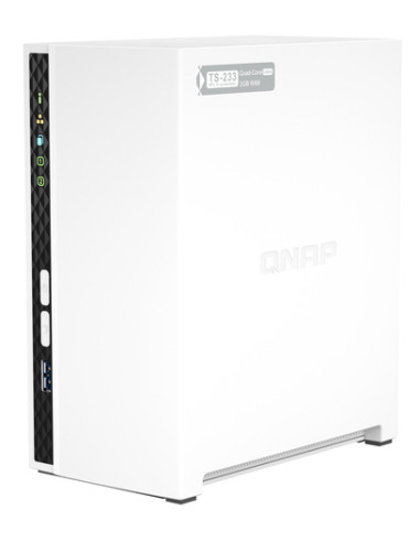 QNAP TS-233 server NAS e di archiviazione Tower ARM Cortex-A55 2 GB 0 TB QNAP QTS Bianco