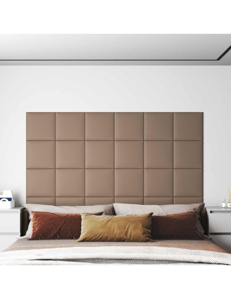 Testiera da Parete 12 pcs Cappuccino 30 x 30 cm Tessuto