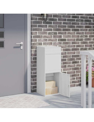 Cassetta per pacchi con porta Bianco 41 x 38 x 103 cm Acciaio