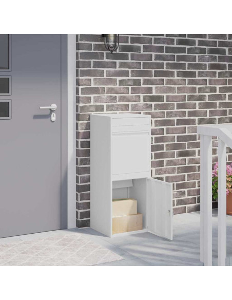 Cassetta per pacchi con porta Bianco 41 x 38 x 103 cm Acciaio