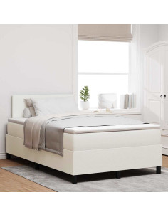 Letto a Sorgente LED con testiera Crema e Bianco 120 x 200 cm