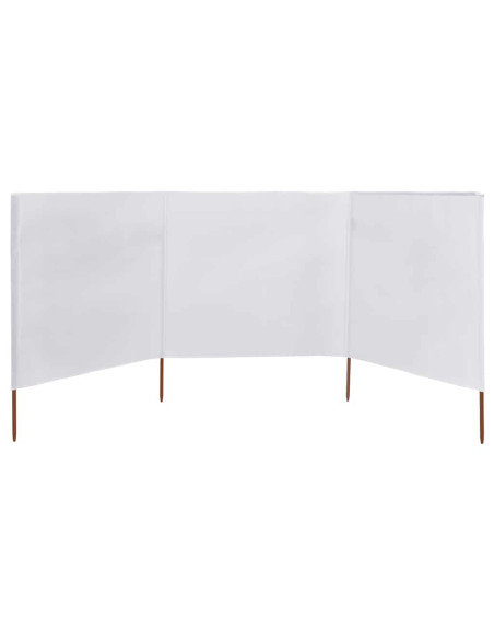 Paravento a 3 Pannelli in Tessuto 400x120cm Bianco