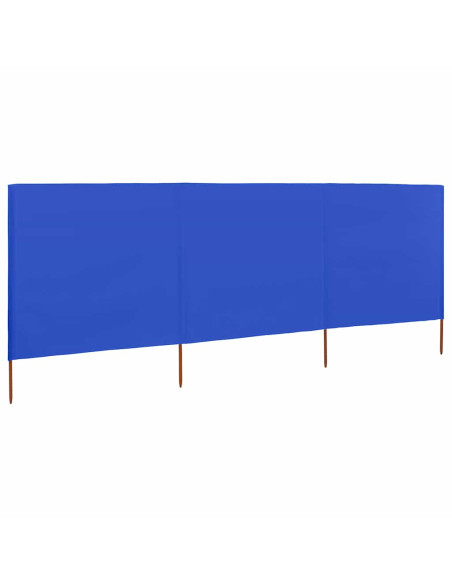 Paravento a 3 Pannelli in Tessuto 400x120 cm Azzurro