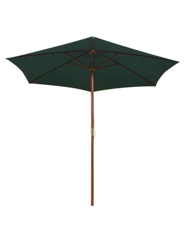 Ombrellone 270x270 cm con Palo in Legno Verde